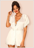 Obsessive Prima Neve Dressing gown - White (S/M)