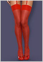 Obsessive S800 Sexy Stockings - Red (S/M)