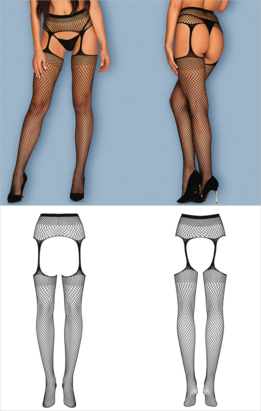 Obsessive Garter Stockings S815 - Black (S/M/L)