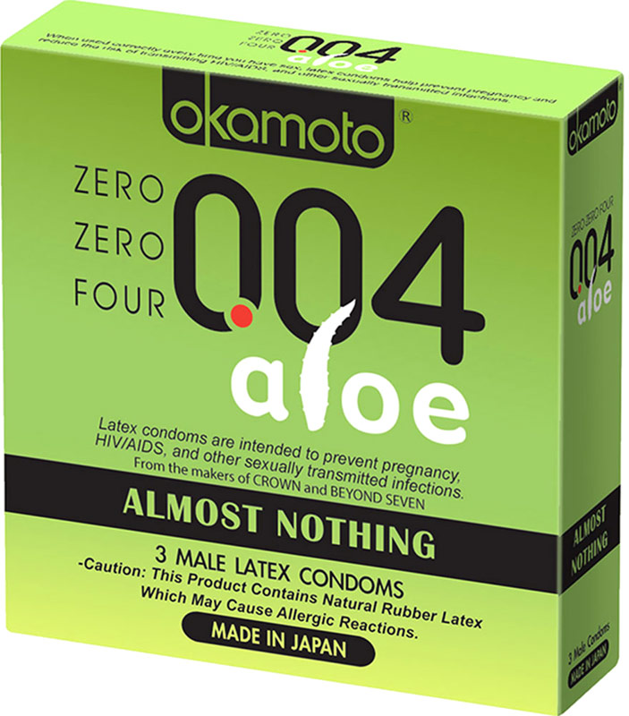 Okamoto 004 Aloe - Preservativo ultrasottile (3 preservativi)