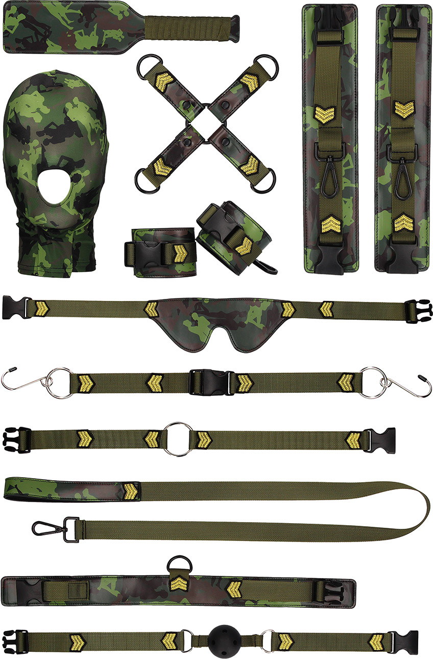 Kit de contrainte Ouch! Army Bondage Kit - 11 pièces