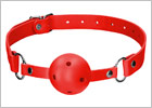 Ouch! Breathable Ball Gag with leather straps - Red