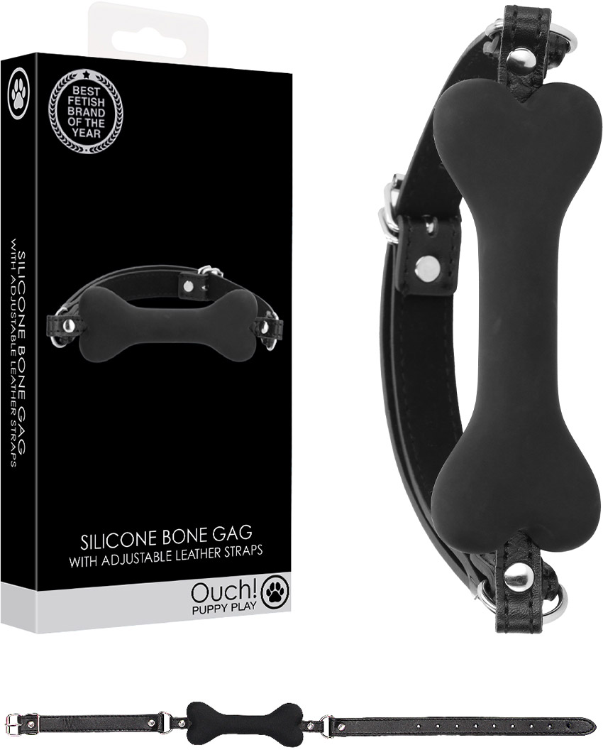 Bavaglio a forma d'osso per cane in silicone Ouch! Puppy Play