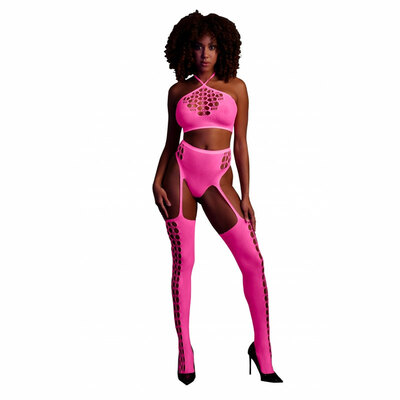 Ouch! Glow in the Dark Ensemble - 2 pcs - Rose Fluo