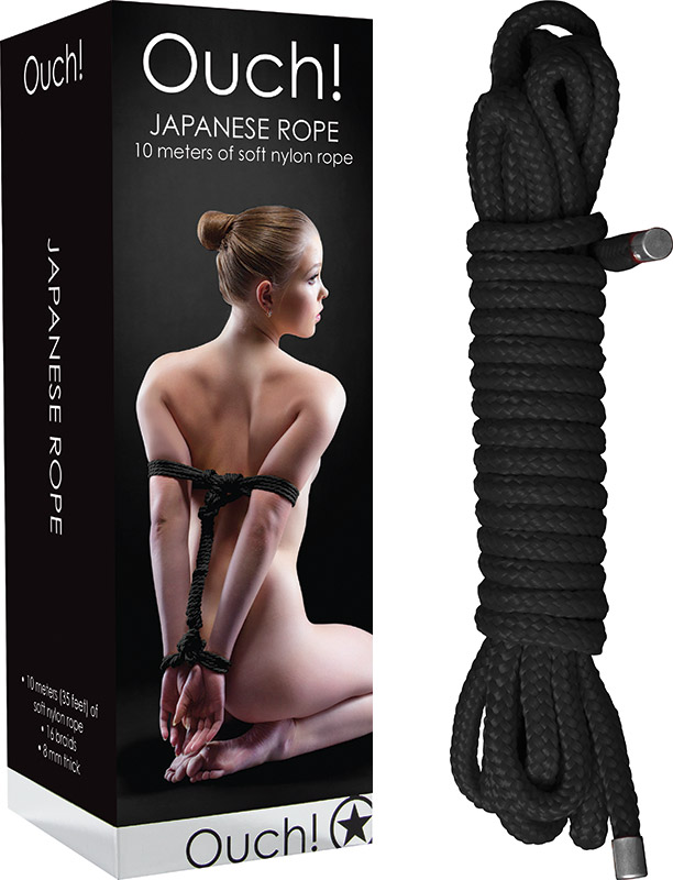 Ouch! Nylon Japanese Bondage Rope - 10 m - Black