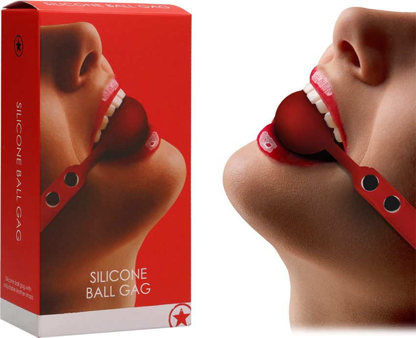 Ball gag silicone Ouch! - Rosso