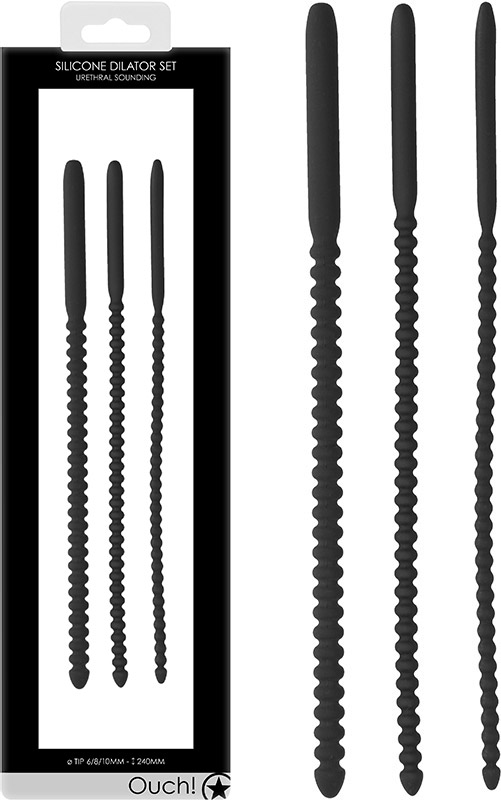 Ouch! set of beaded urethral dilators in silicone (3 pieces)