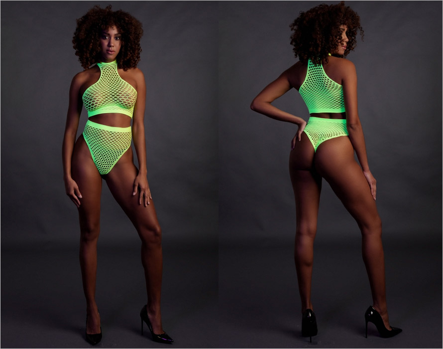 Ouch! Turtle Neck and High Waist - 2-teilig - Fluo Grün