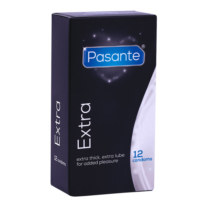 Pasante Extra - Extra épais et extra lubrifiés (12 préservatifs)