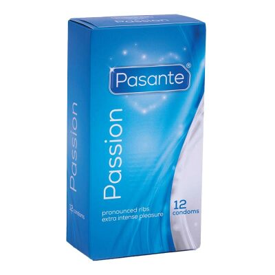 Pasante Passion | Préservatif nervuré et lubrifié | Boîte de 12 pièces