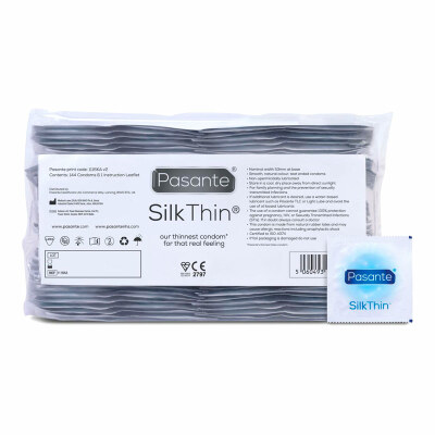 Pasante Silk Thin | Préservatifs ultra-fins en latex | Boîte de 144 pcs