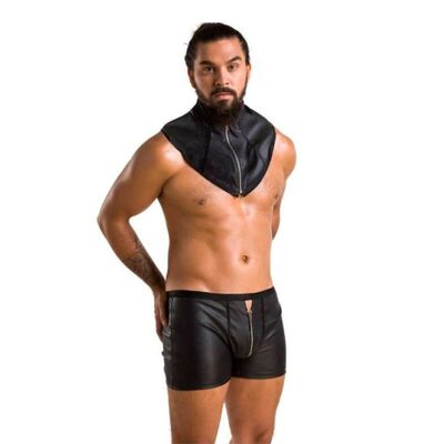 Passion Set 051 Edward | Boxer et collerette similicuir noir
