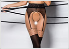 Passion TI003 Stockings and suspenders - Black (L/XL)