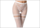 Passion S015 Stockings and suspender belt - White (S/L)