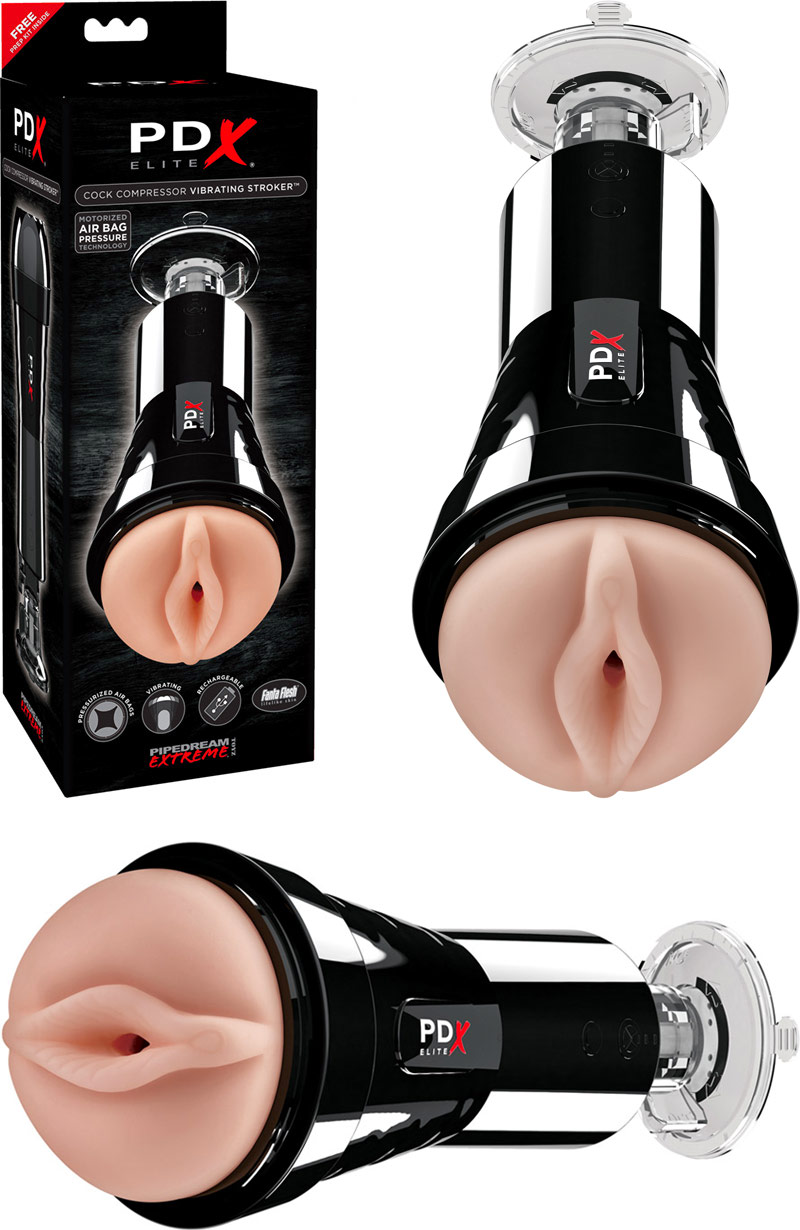 PDX Elite vibrating and compressing masturbator - Vagina
