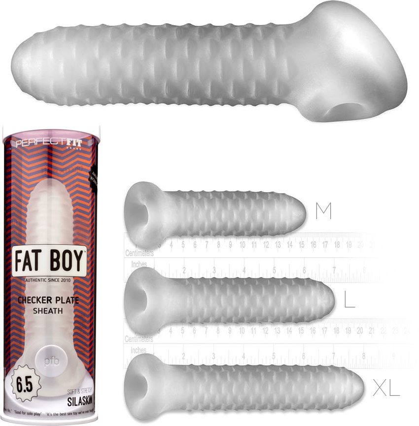 Gaine à pénis PerfectFit Fat Boy Checker Plate - 13 cm