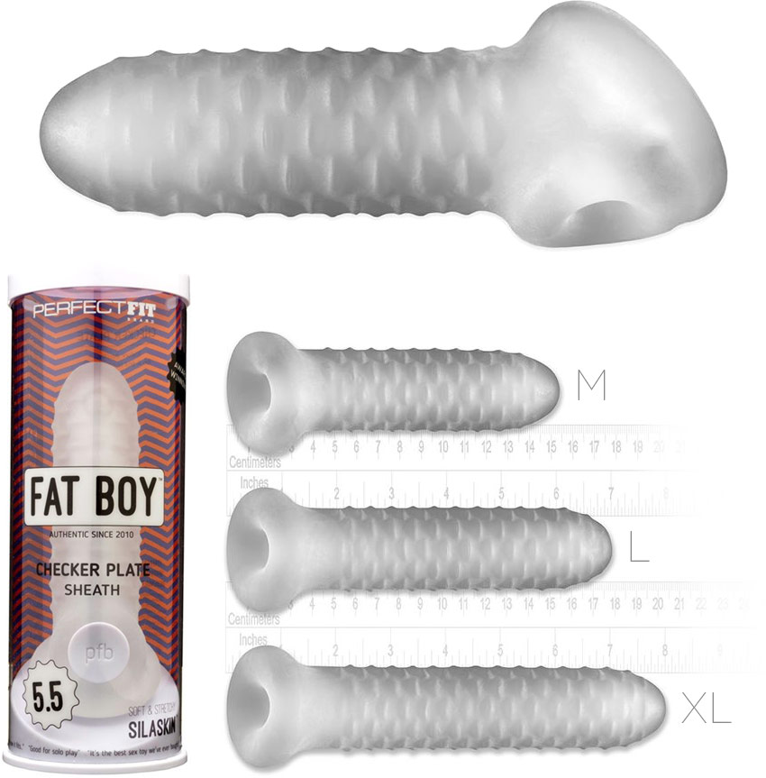 PerfectFit Fat Boy Checker Plate penis sleeve - 10.5 cm