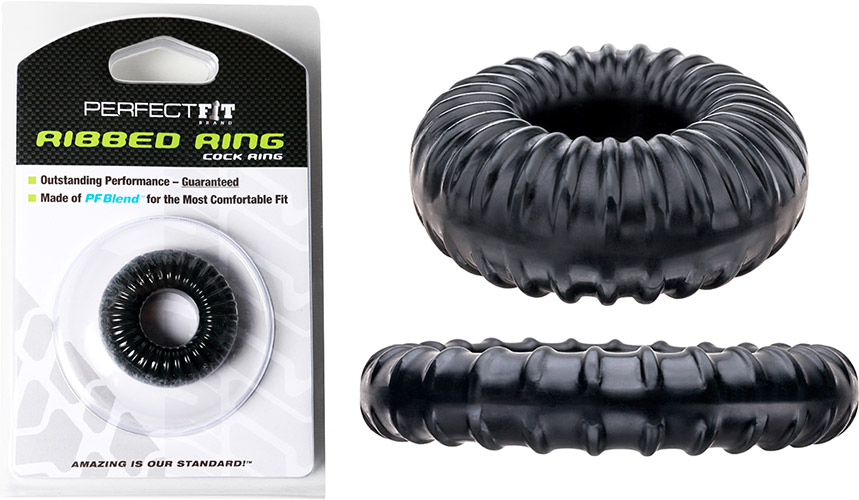 Anneau pnien PerfectFit Ribbed Ring - Noir