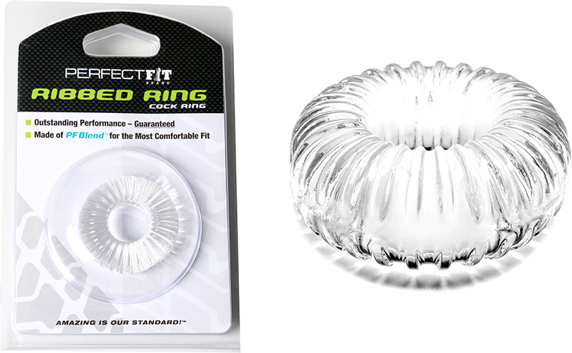 PerfectFit Ribbed Ring Cock Ring - Clear