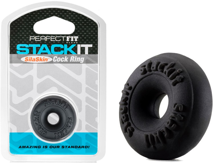 PerfectFit StackIt ultra-comfortable penis-ring - Black