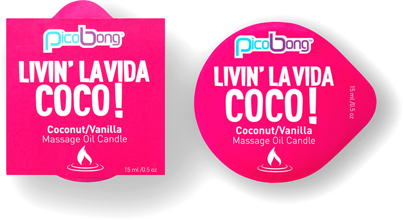 PicoBong Massage Oil Candle "Livin' La Vida Coco!" - Coconut & Vanilla