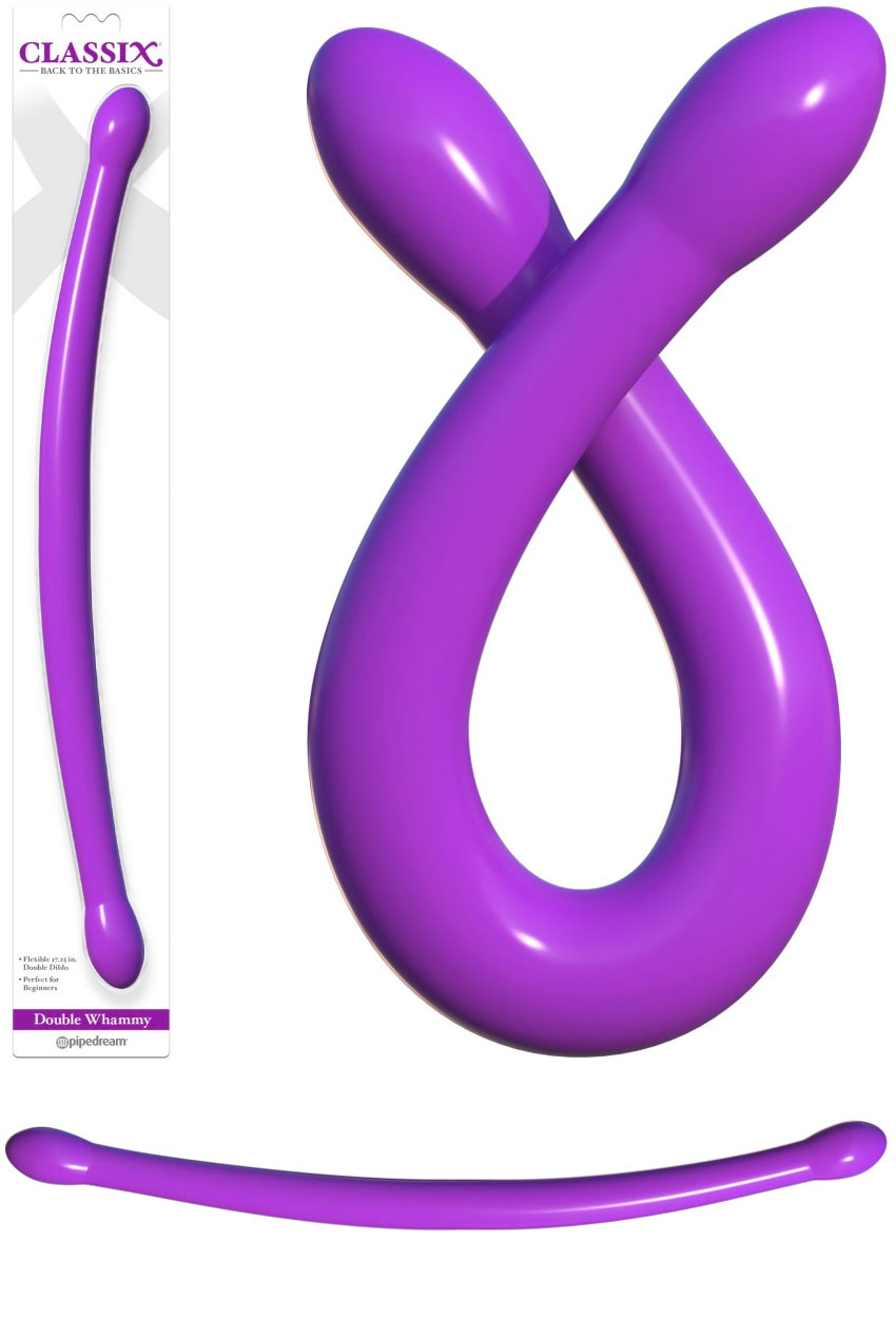 Pipedream Double Whammy | Flexible double dildo | Purple