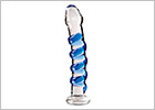 Dildo en verre Icicles No. 5 - Bleu & transparent