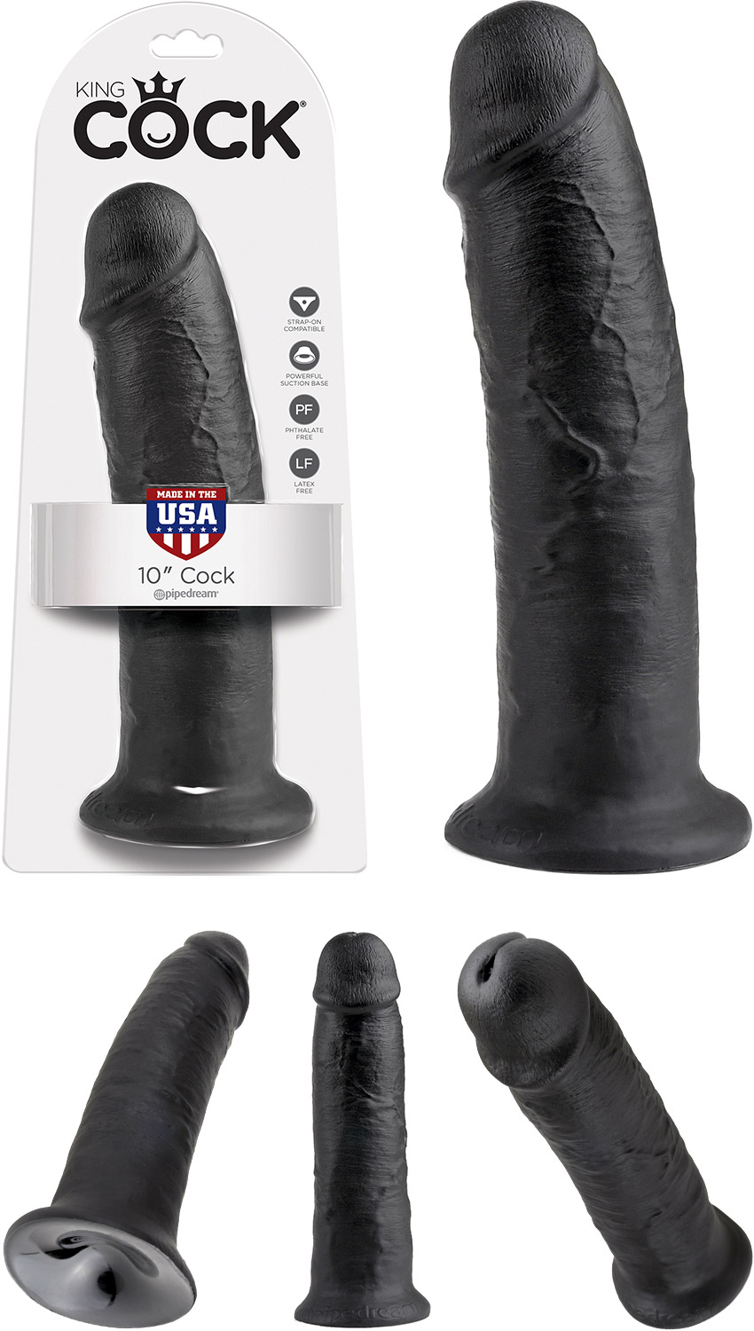King Cock RealDeal Realistic Cock - 23 cm - Black