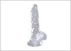 King Cock realistic dildo with testicles - 9 cm - See-through