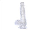 King Cock realistic dildo with testicles - 13 cm - See-through