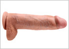 Dildo réaliste King Cock RealDeal avec testicules - 25 cm - Beige