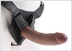 Cintura con dildo realistico King Cock - Marrone - 19 cm