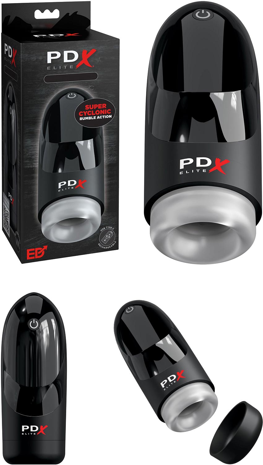 PDX Elite Hydrogasm Masturbator (Rotationen + Vibration)