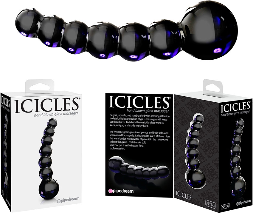 Icicles No. 66 Glass dildo - Black