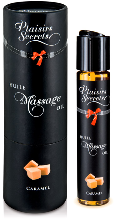 Olio da massaggio commestibile Plaisirs Secrets - Caramello