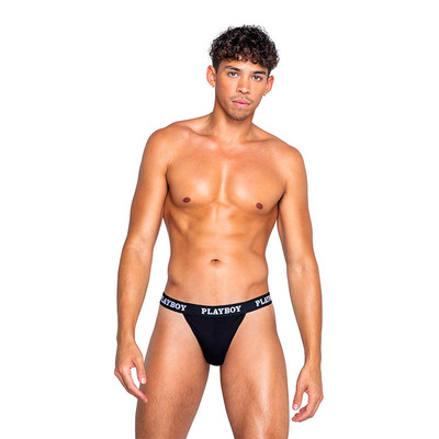 Playboy | String de gym pour homme | Noir