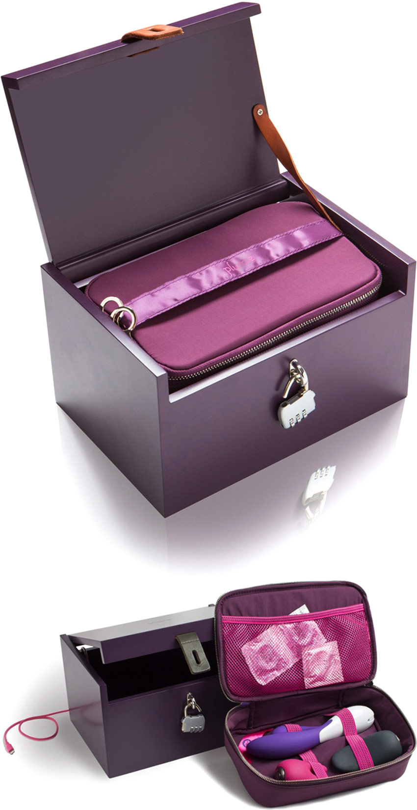 Moi Box Deluxe storage case for sex toys - Aubergine