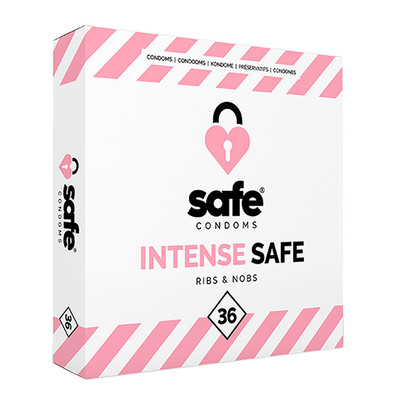 Safe Intense Safe Ribs & Nobs | 36  préservatifs lubrifiés et texturé
