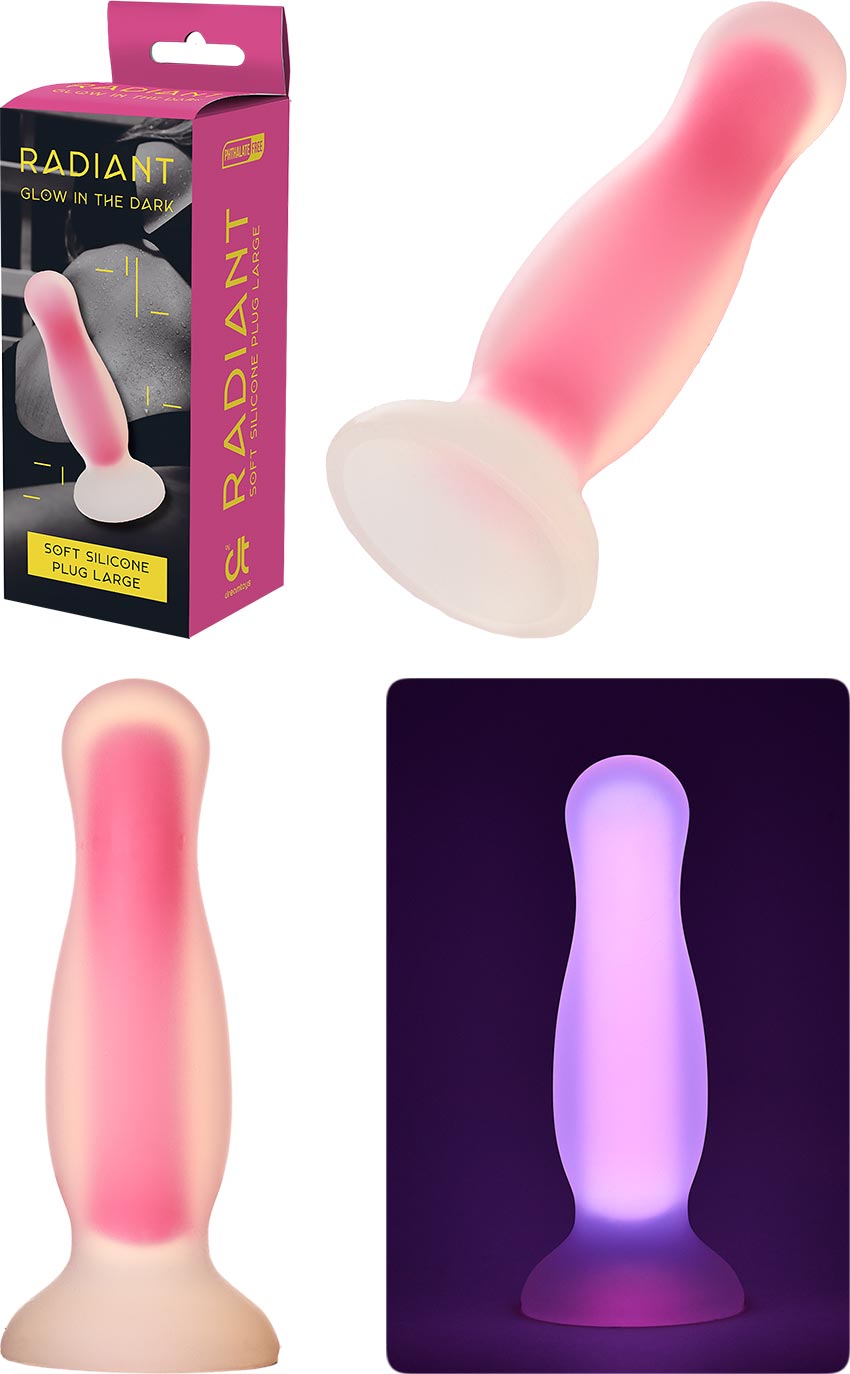 Glow-in-the-dark butt plug in soft silicone