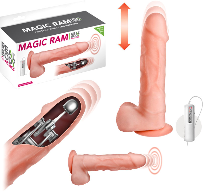 Magic Ram realistic vibrator (vibration & pulsation) - 16 cm