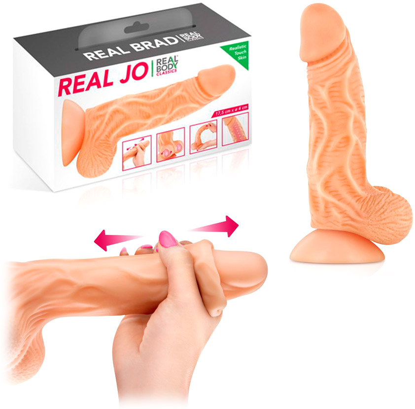 Real Jo realistic dildo with moveable foreskin - 13 cm