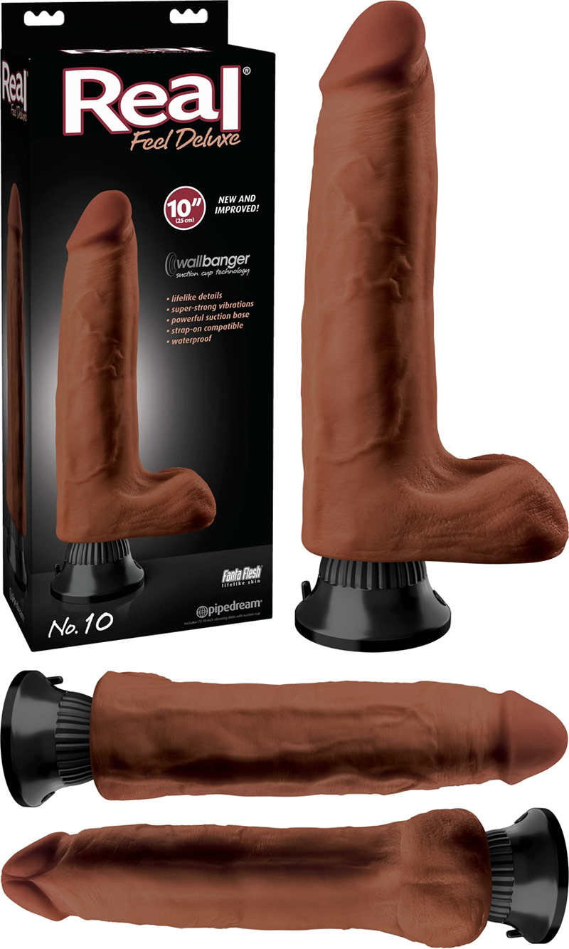 Pipedream Real Feel Deluxe No 10 vibrator - 20 cm (Brown)