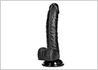 Realistic RealRock dildo with testicles and suction cup - 15 cm - Black