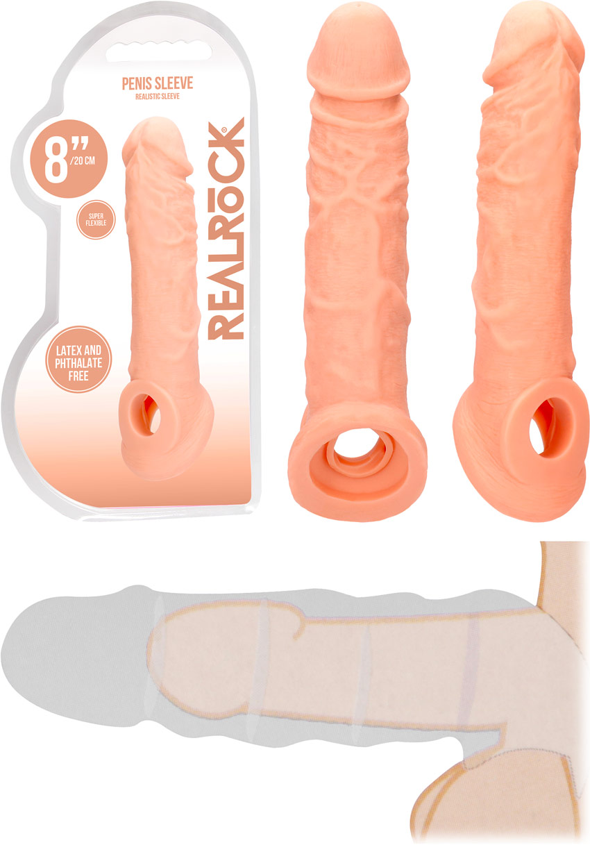 RealRock 8" enlarging penis sleeve - 16.5 cm