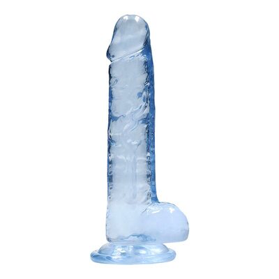 RealRock Crystal Clear | Dildo semi transparent de couleur bleu