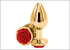NS Novelties Rear Assets Rose butt plug - Gold and Red (M)