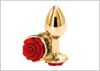 NS Novelties Rear Assets Rose butt plug - Gold and Red (S)