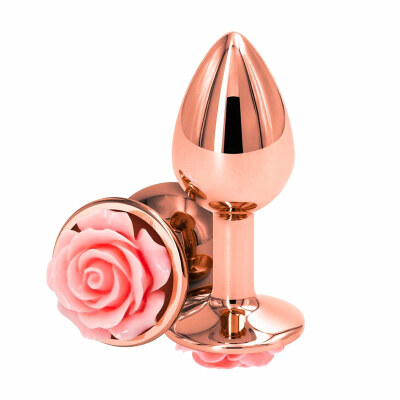 NS Novelties Rear Assets | Analplug verziert mit einer rosafarbenen Rose