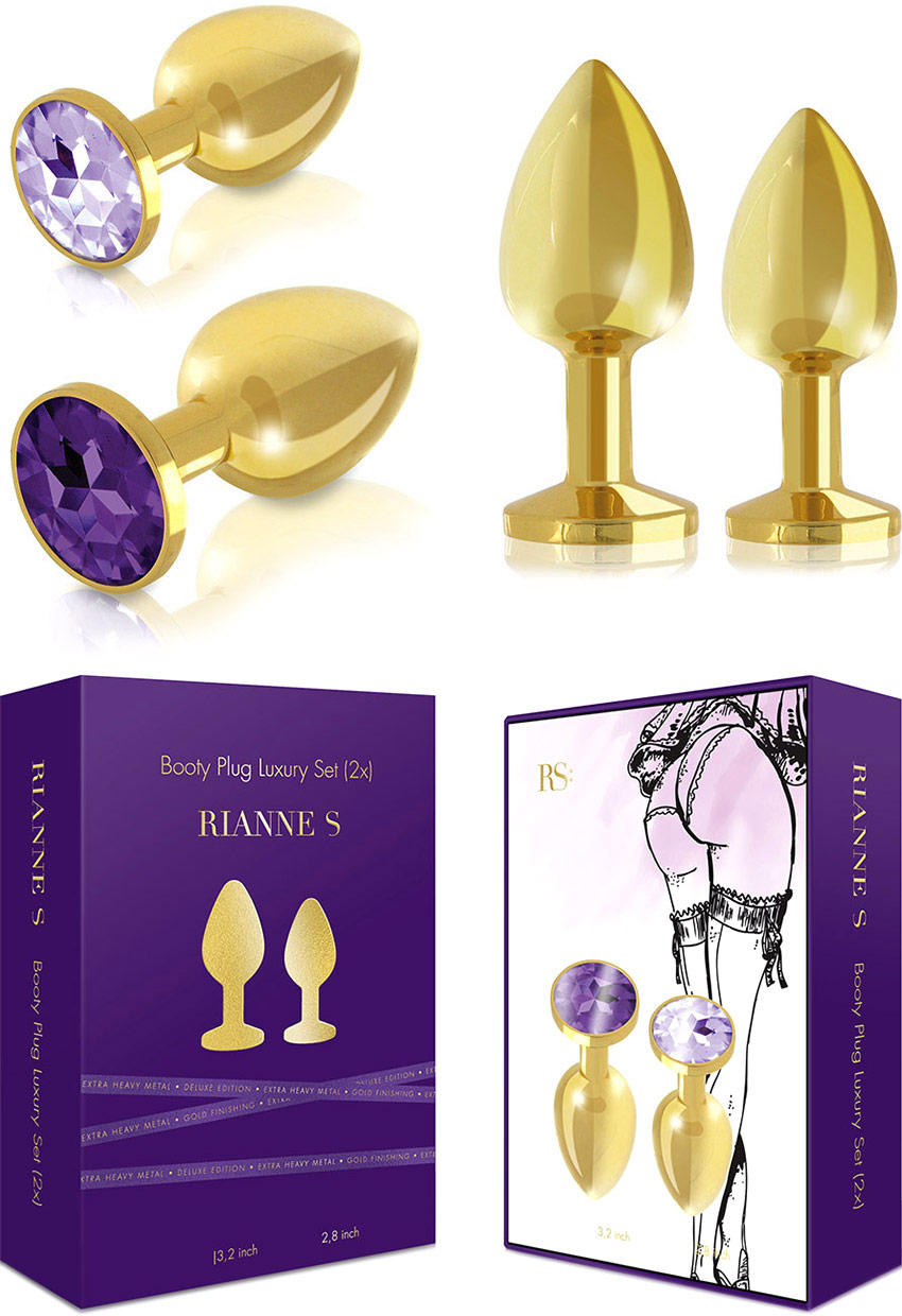 Rianne S Booty Plug Luxury Set - Gold (2 butt plugs)