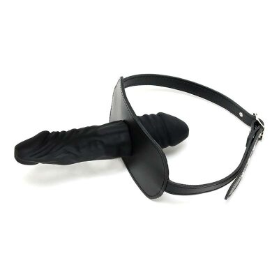 Lederknebel Rimba ausgestattet mit 2 abnehmbaren Silikondildos